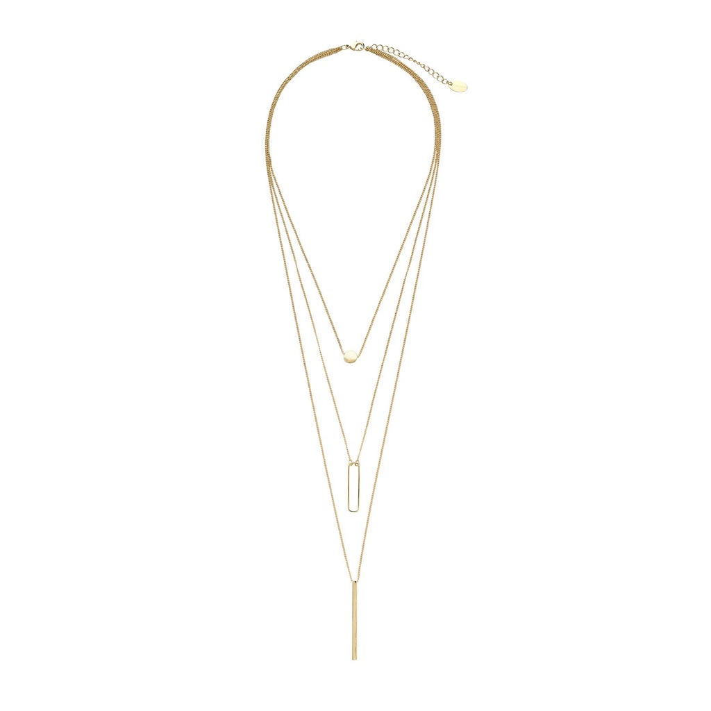 Sterling Forever Bar Disk Open Bar Drop Necklace 31$